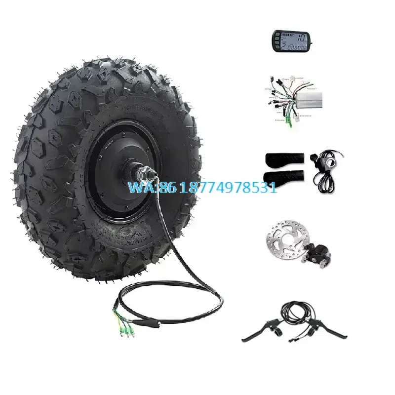 Wmwmnu 14.5 Inch 250W-500W Gear Hub Motor Single Shaft Kit for Wheelbarrow