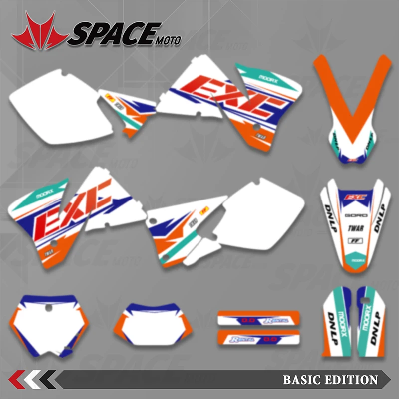 

SPACE Full Graphics Decals Stickers Custom Number Name For KTM EXC 125 200 250 300 380 400 520 1998 1999 2000