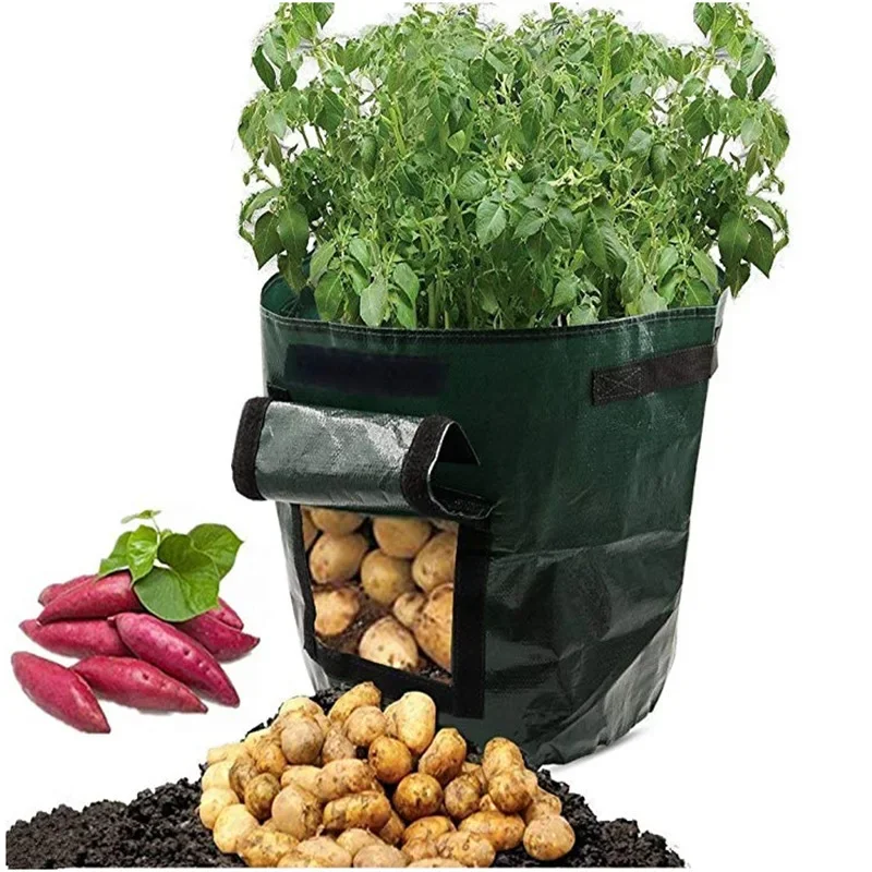 Thicken Planting Grow Bag Potato Grow Container Bag DIY Planter PE Cloth Planting Vegetable Gardening Vegetable Pot Garden Tool