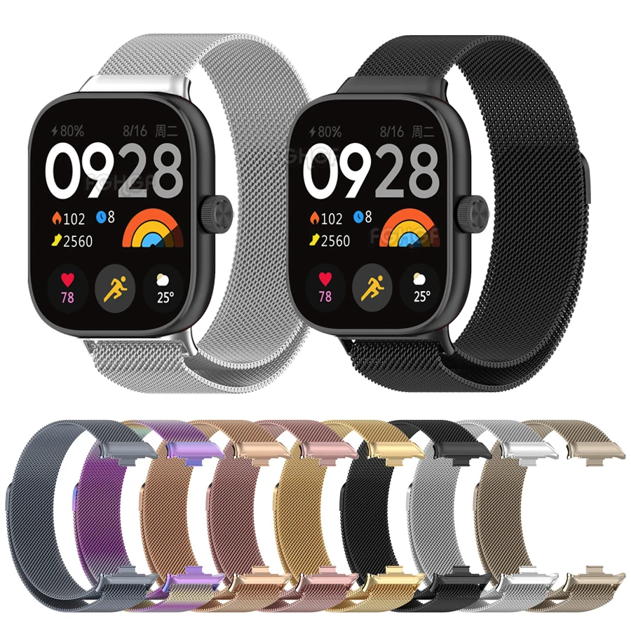 4 Magnetische Armband Voor Xiaomi Redmi Horloge 4 Polsband Correa Accessoires Roestvrijstalen Milanese Loop Riem Voor Redmi Horloge