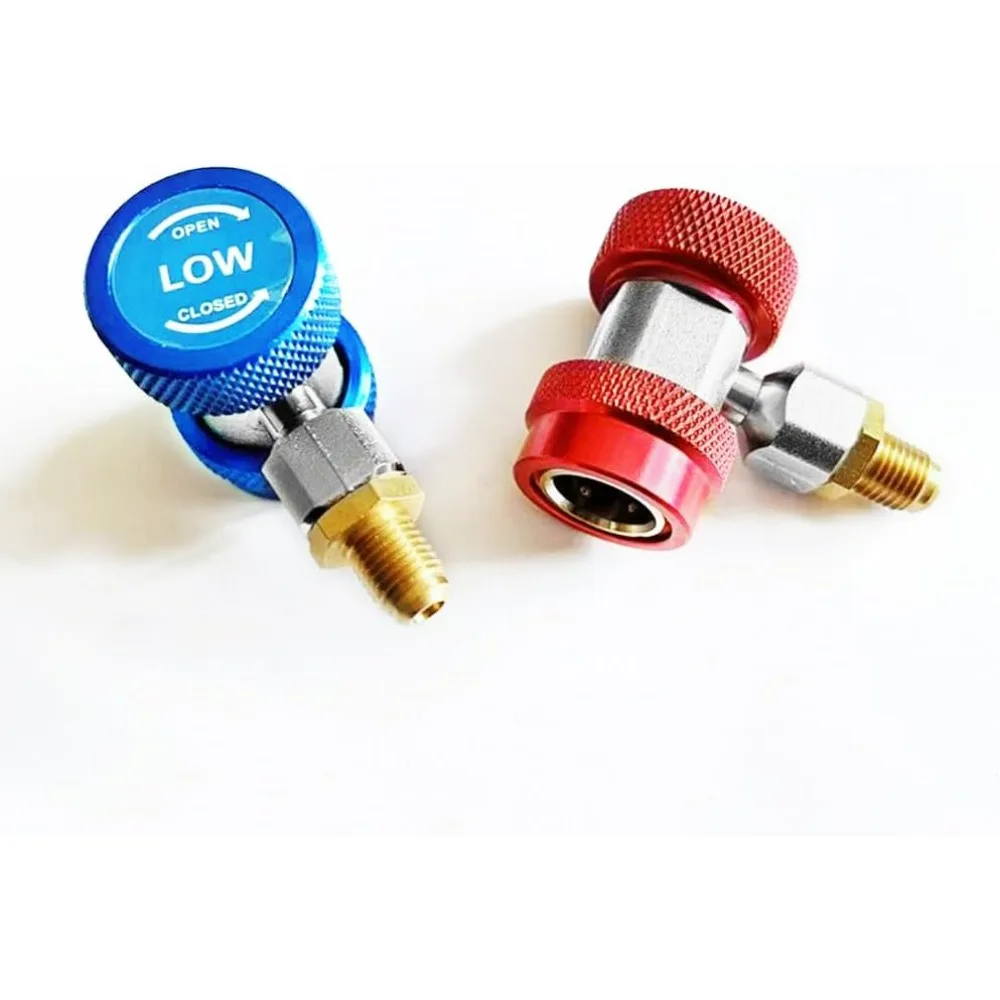 R134a التيار المتناوب محولات المقرنة السريعة 1/4 "SAE ذكر مضيئة عالية منخفضة الفريون المنوع قياس خرطوم تحويل عدة لنظام التيار المتناوب HVAC التلقائي #3