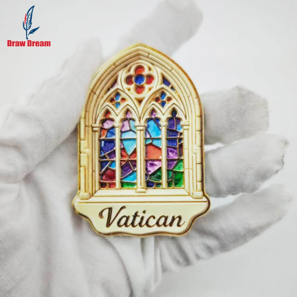 Imán para refrigerador del Vaticano, colección de recuerdos de viajes por el mundo, adecuado para decoración del hogar y la oficina, imán magnético exclusivo personalizado para refrigerador, decoración del hogar, cocina, habitación, oficina, regalo artesa