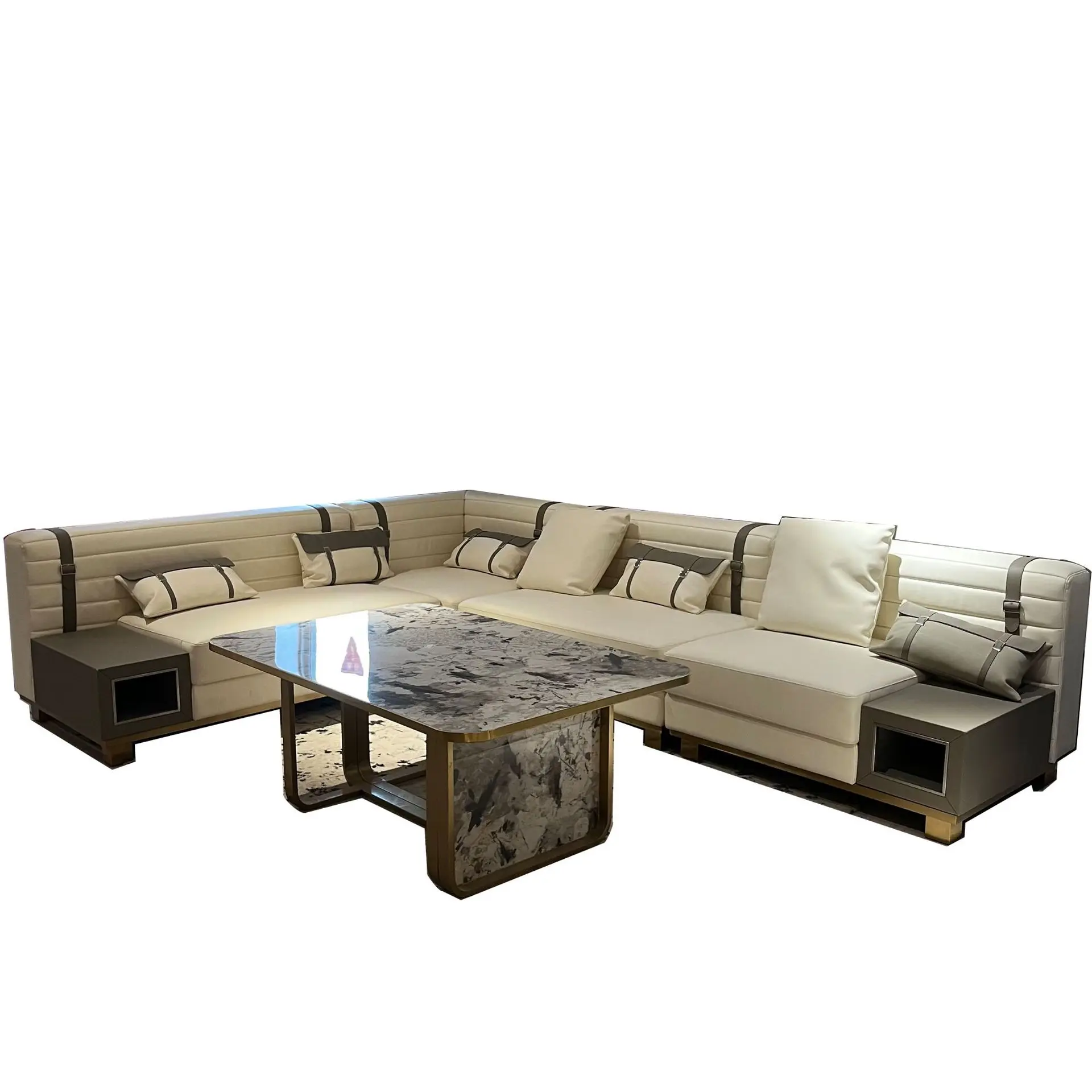 rw-Italian minimalist sofa bar party room box booth hotel apartment suite ktv corner L sofa-