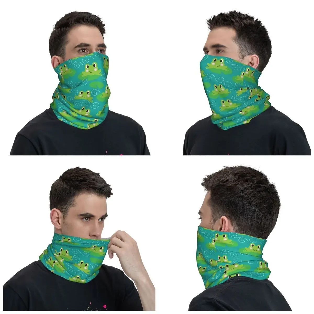 Frog Animal Bandana Neck Gaiter Printed Anime Manga Balaclavas Wrap Scarf Multifunctional Headband Fishing for Men Women Adult