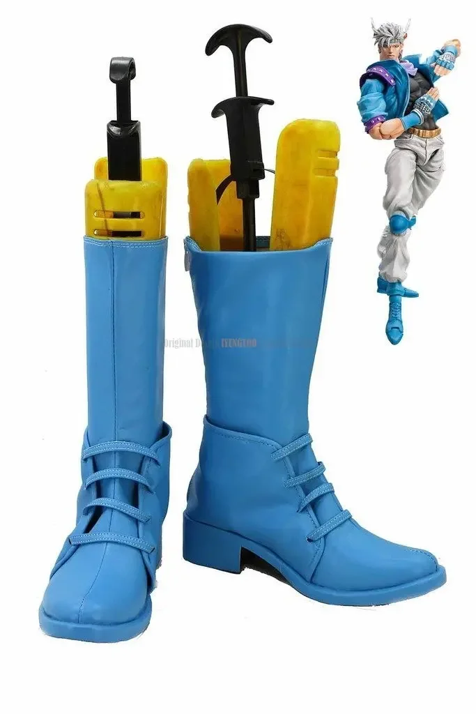 

Синие туфли для косплея Caesar, ботинки для косплея JOJO'S BIZARRE ADVENTURE 2, ботинки для косплея Caesar на заказ