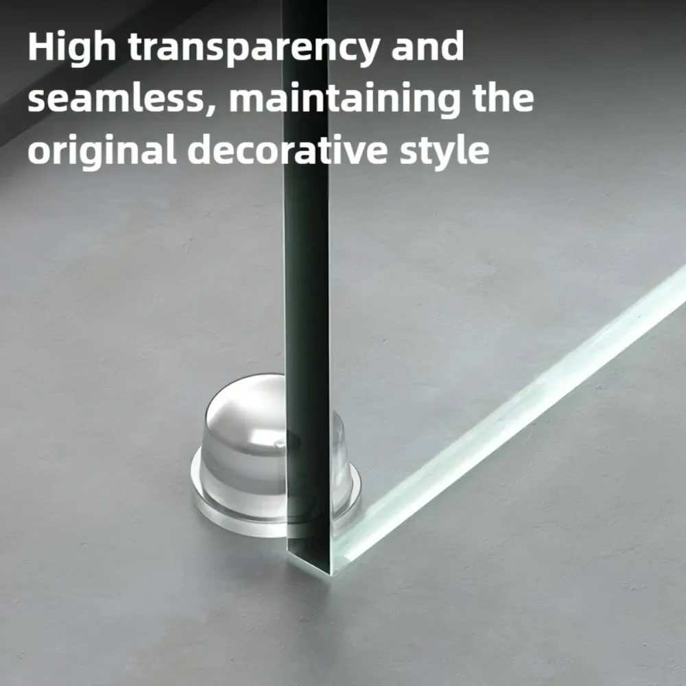 سدادة باب من السيليكون الشفاف، بدون مثقاب، وسادة مضادة للصدمات للمكتب، حماية سلامة المنزل، توقف الباب، تحسين المنزل #3