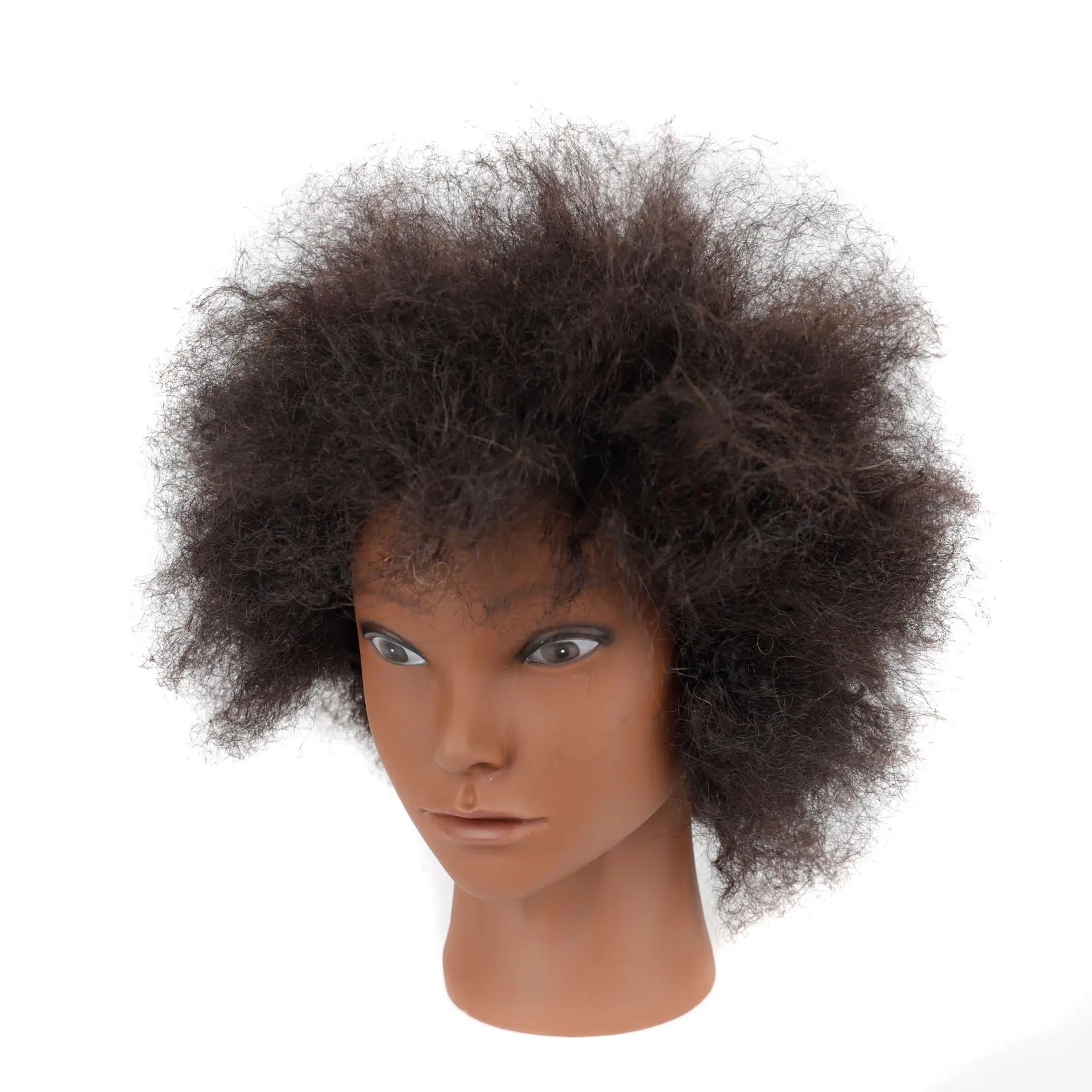 Afro Mannequin Heads With 100%Real Human Hair Hairdressing Training Head For Salon Cosmetology Manikin Dummy For Doll Heads Hair