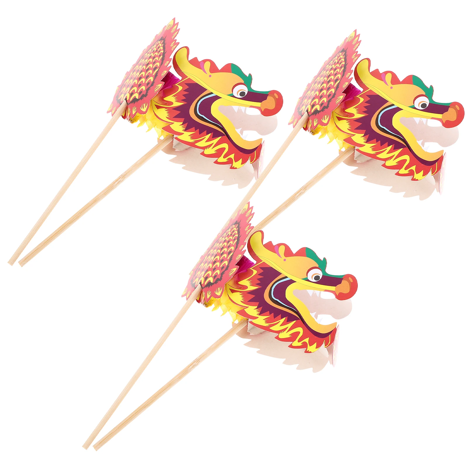 

3 шт., танцевальный бумажный материал, аксессуары для самостоятельного изготовления, китайский новогодний декор, товары для вечеринок, тянущая веревка, игрушки-драконы, многоразовые для детей