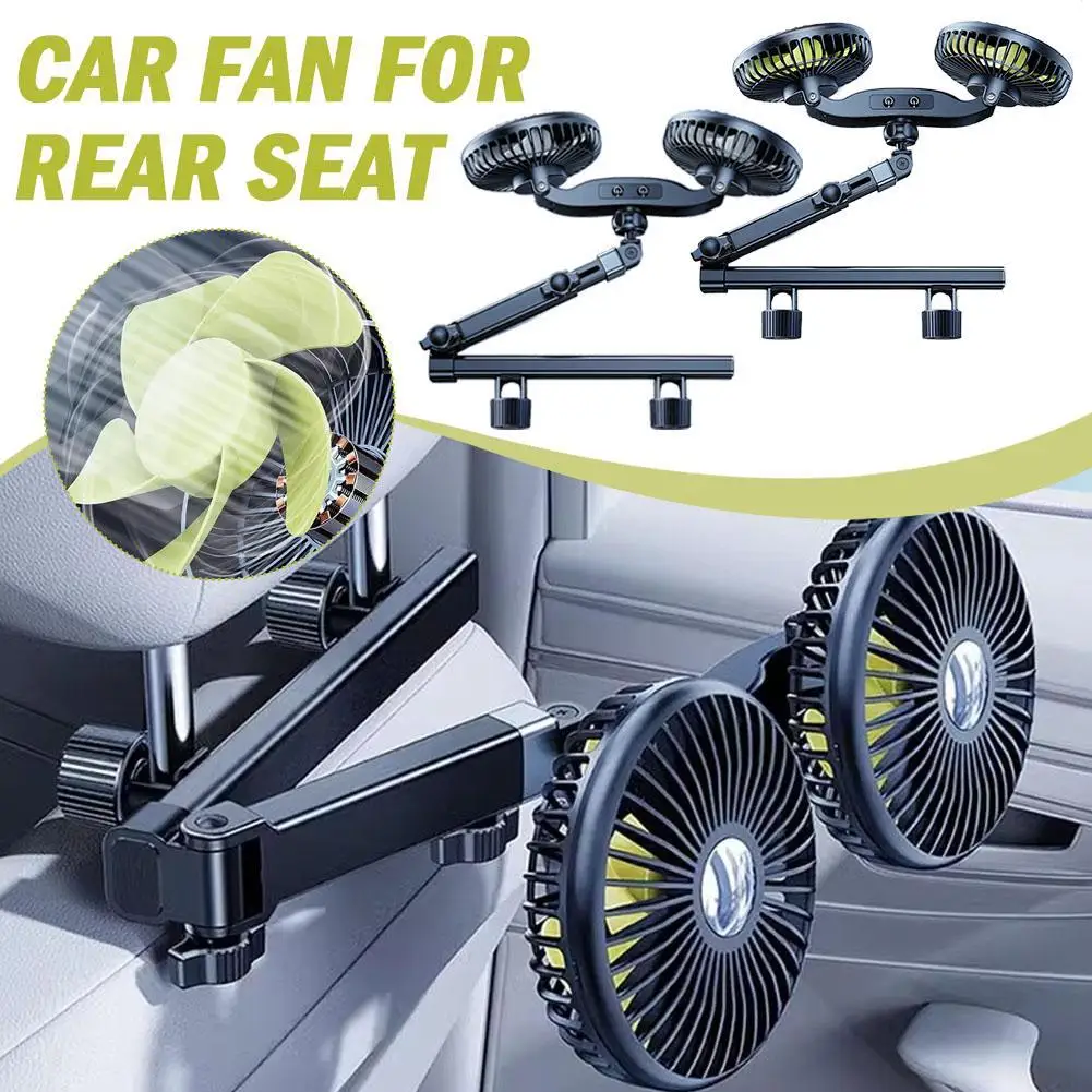 

Adjustable Dual Head Cooling Fans For Generic Car 3-speed Settings USB Cooling Fans Retractable Car Interior Accessories
