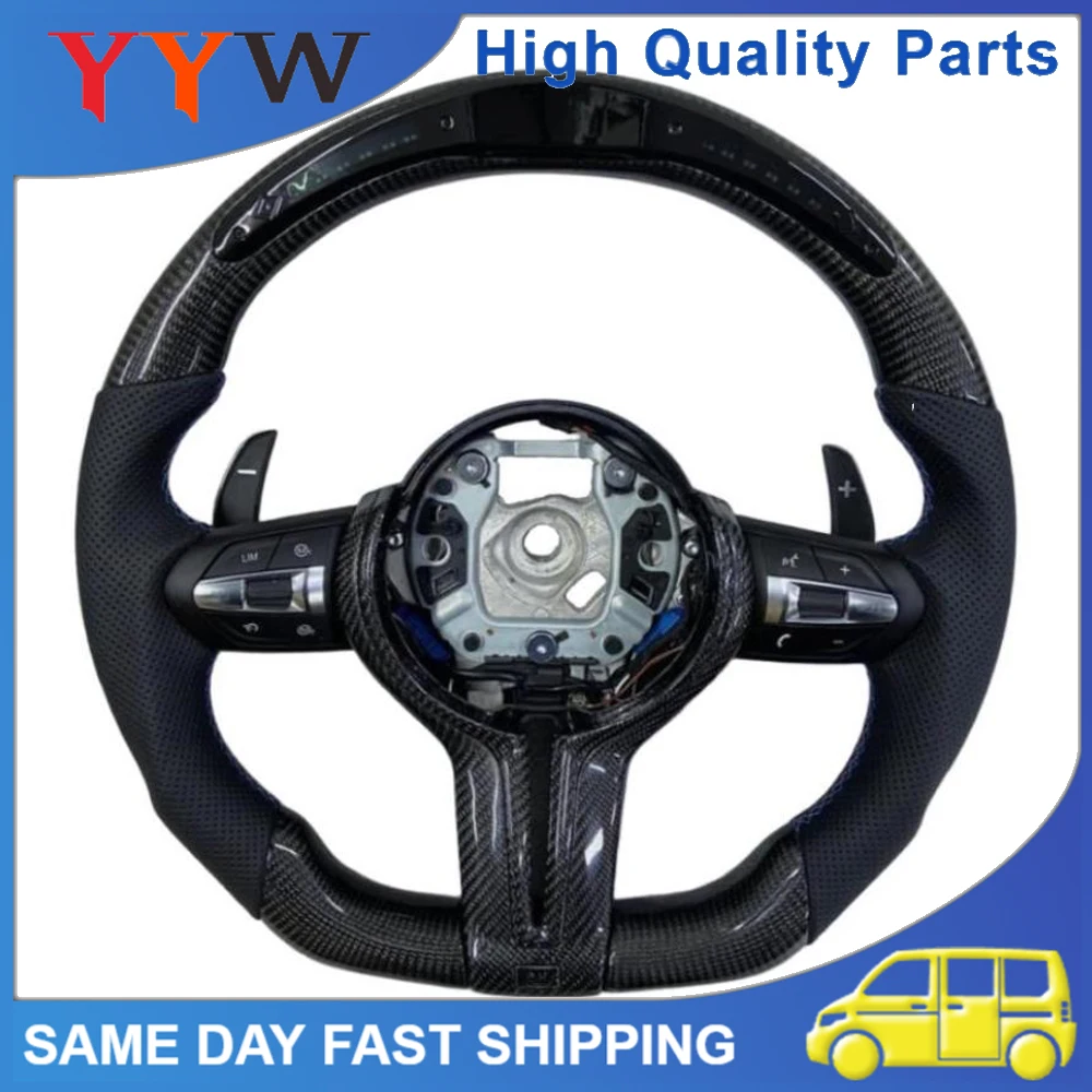 

1 шт., высококачественный автомобильный руль из углеродного волокна для BMW F30 F32 серии M Sport со светодиодной подсветкой переключения передач