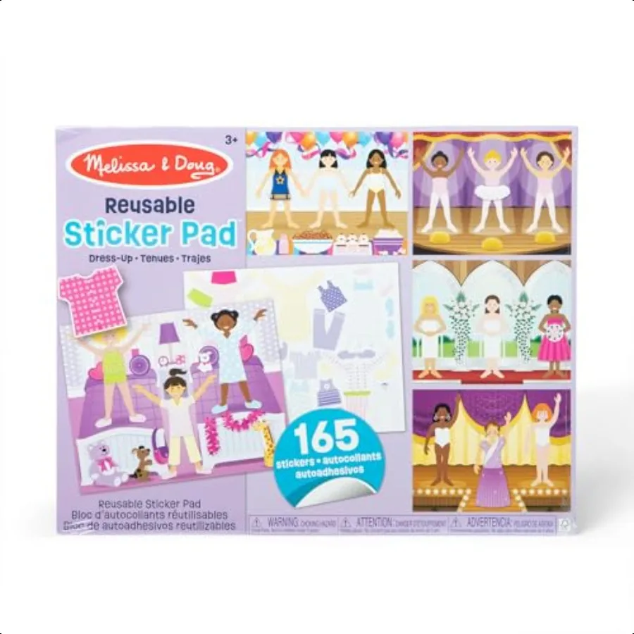 

Reusable Sticker Pad: DrUp 165+ Reusable Stickers Removable Stickers Fashion Activities Restickable Sticker Book for Ages 3+