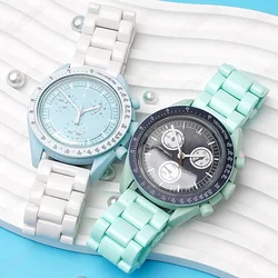 20mm 22mm Watch Band for Omega Straps for Swatch Waterproof Bracelet Women Men Wristband Quick Release Three Plastic Watchband