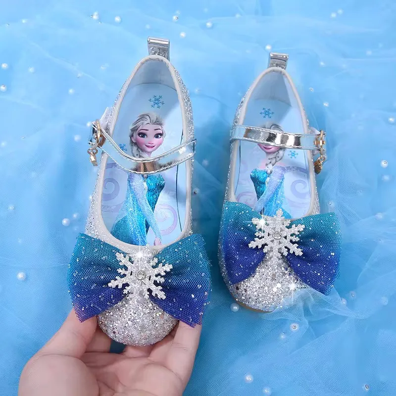 Disney Princess Elsa Shoes Girls\' Frozen Fantasy Sequins Performance Shoes Girls\' Shoes Crystal Soft Sole Performance Shoes Size