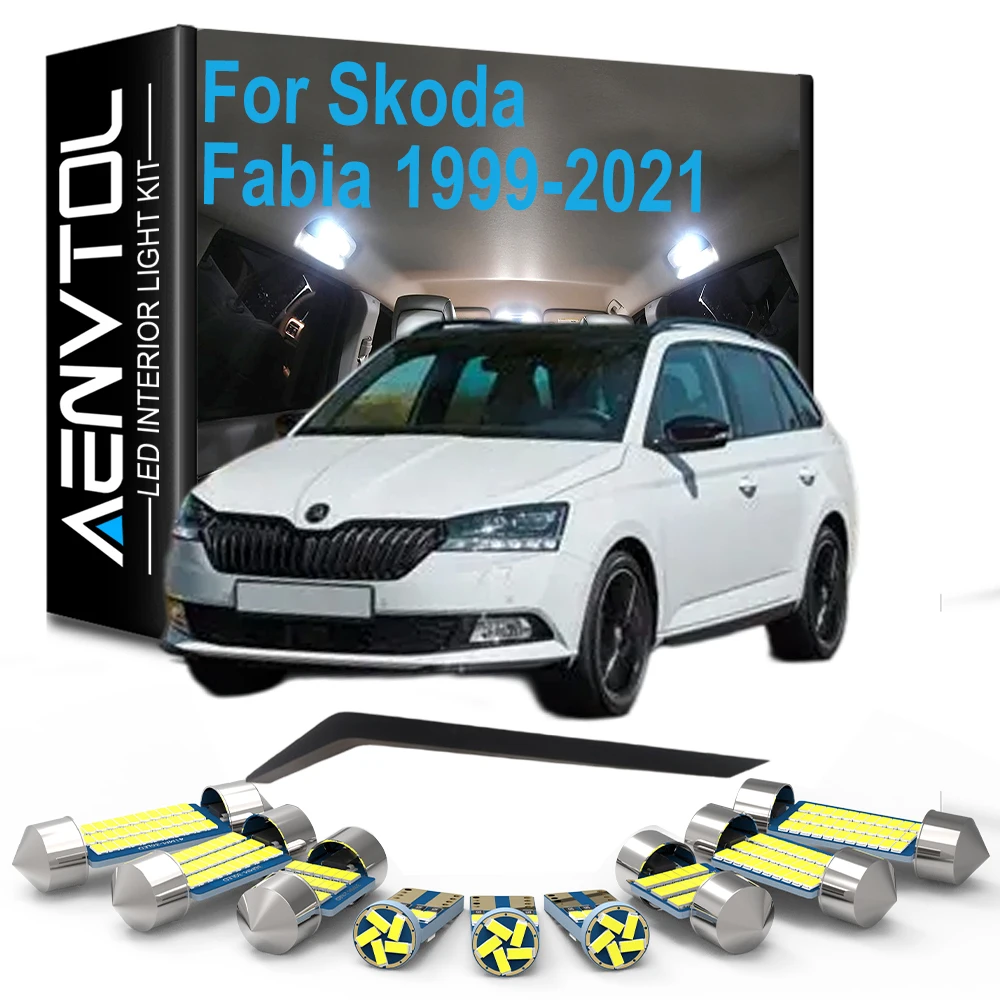 Car Bulb LED Interior Dome Map Trunk Light Kit For Skoda Fabia 1 2 3 MK1 MK2 MK3 1999-2017 2018 2019 2020 2021 Accessories