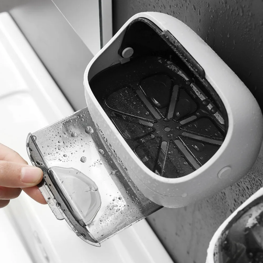 

Экологичная настенная мыльница с крышкой, самоклеящийся сливной держатель для мыла, пластиковый поднос для мыльницы, ванная комната