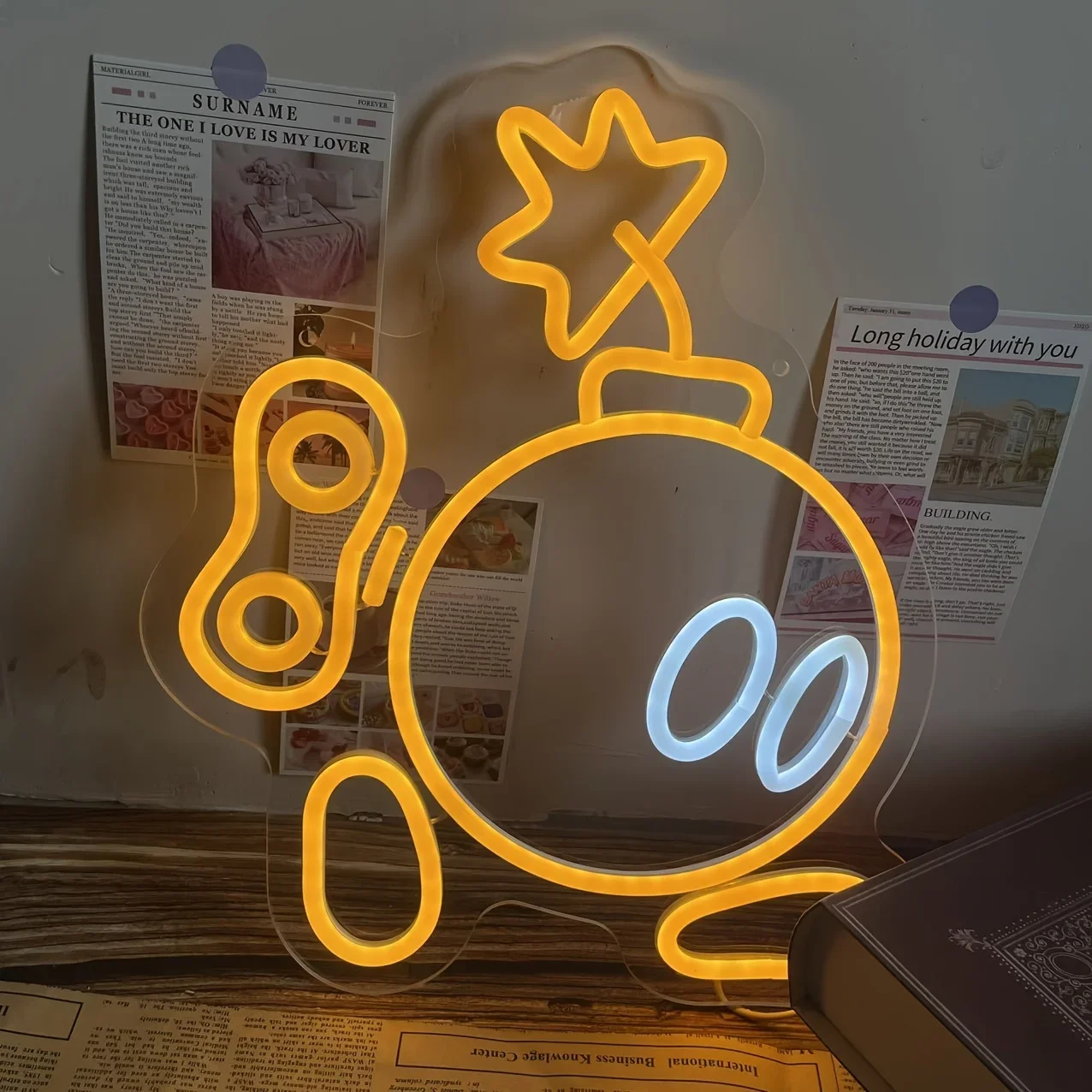 

LED Cute Bomber Neon Wall Light for Bedroom & Family Decor,Party Accent, Perfect Romantic Christmas or Birthday Gift Idea