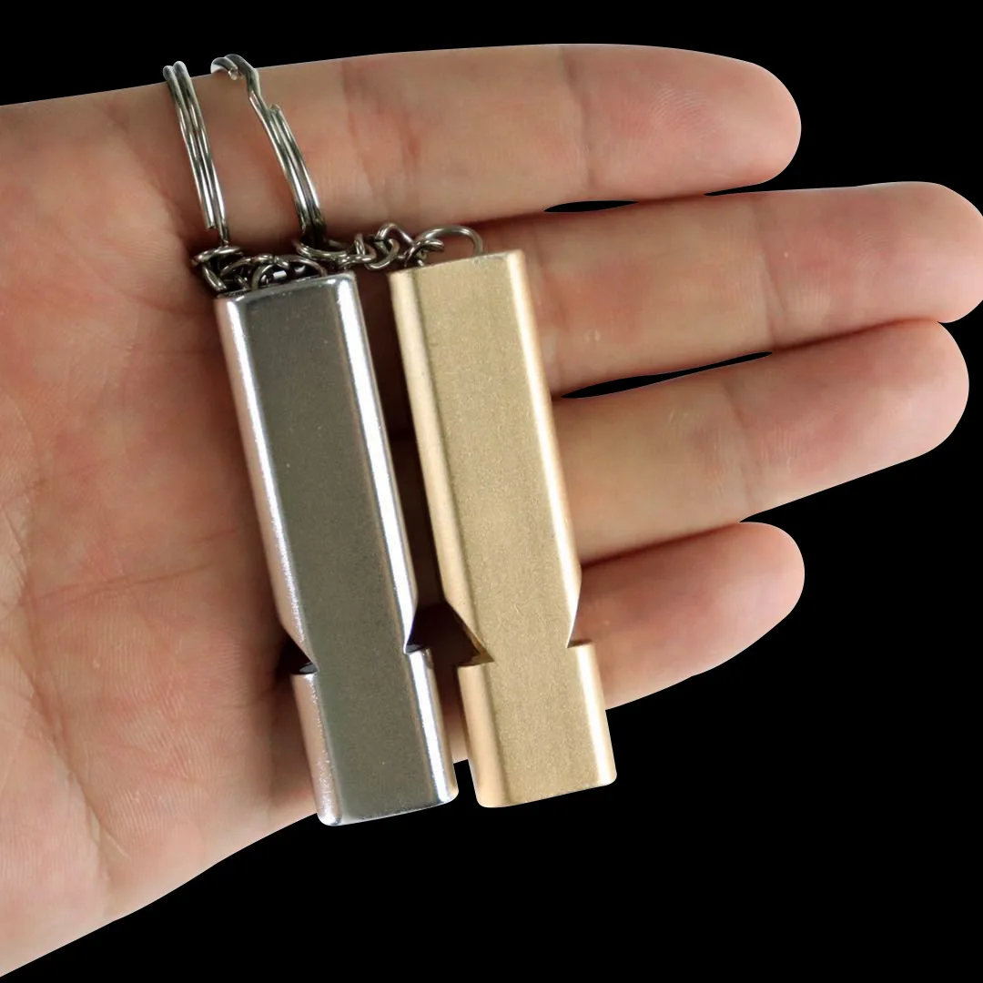 Portable High Frequency Aluminum Alloy Emergency Whistle Keychain Outdoor Tools Training Whistle Camping Hiking EDC Accessories