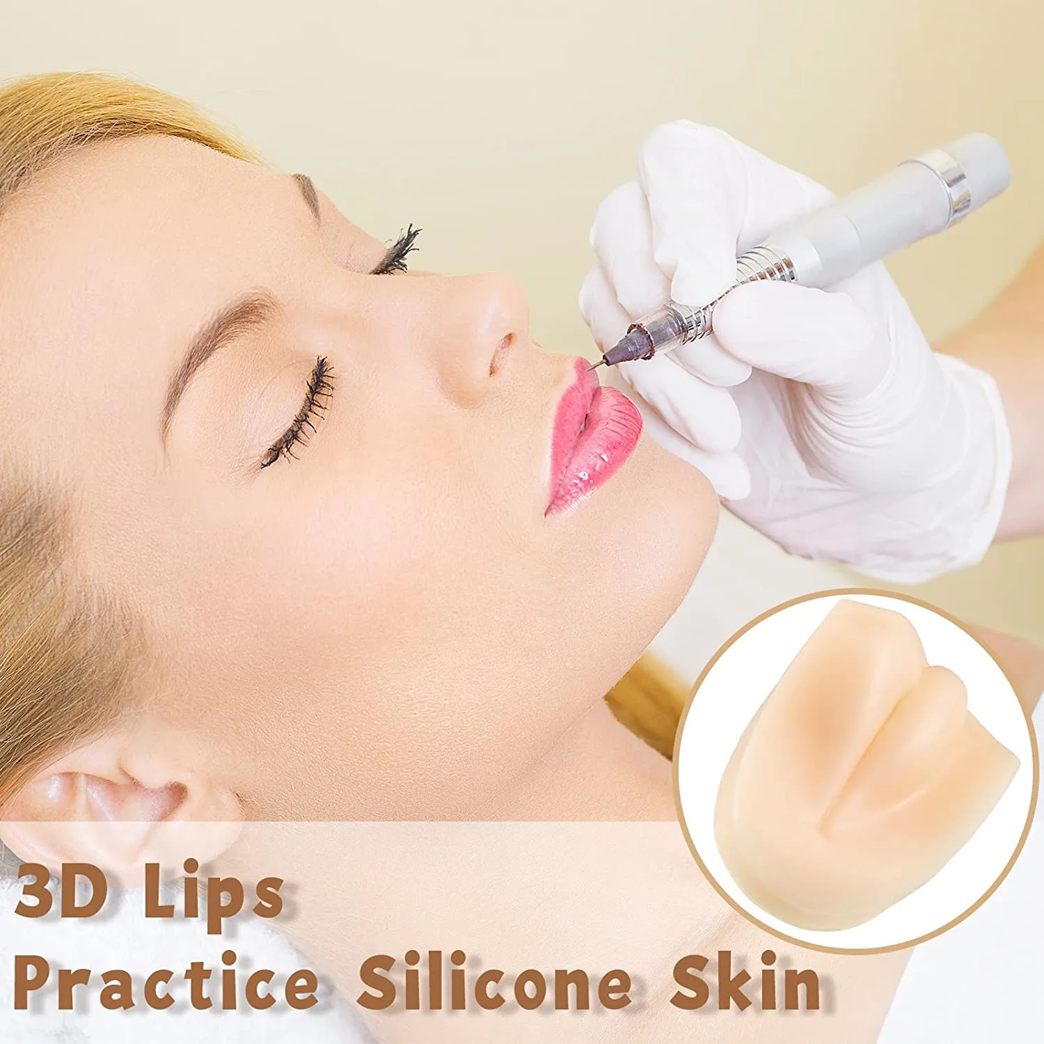 3D permanent makeup practice skin replacement parts 2 Eyes and 1 lips training mannequin head  for eyelash &Tattoo  makeup pract