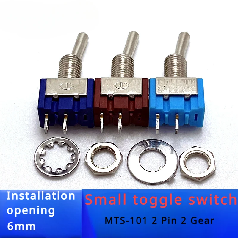 10pcs Toggle switch (rocker switch) MTS-101 two-pin two-gear ON-OFF rocker shake head toggle button