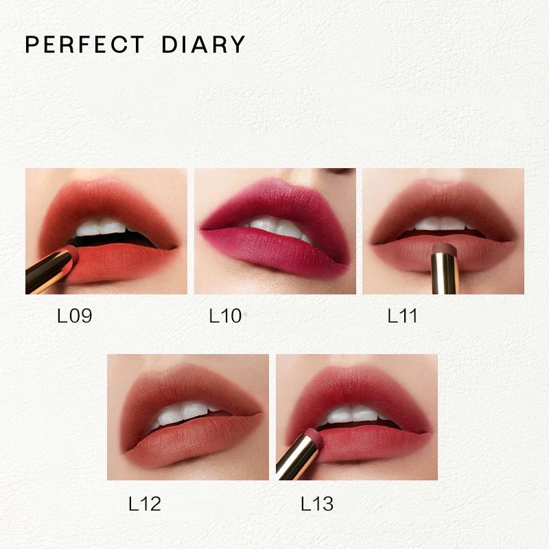 أحمر شفاه Perfectdiary للنساء، أنبوب مرطب مخملي، ليس من السهل أن يبهت بلسم شفاه كوري غير لامع