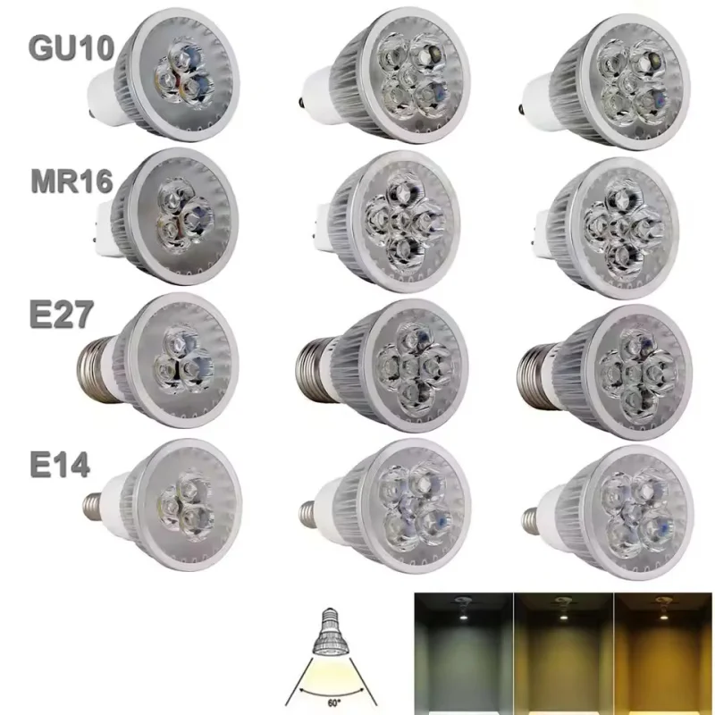 High quality GU10 E27 E14 MR16 LED Bulb 9W 12W 15W LED lamp LED bulb Dimmable 220V Warm/Cold White 60 Beam Angle LAMP LIGHTING