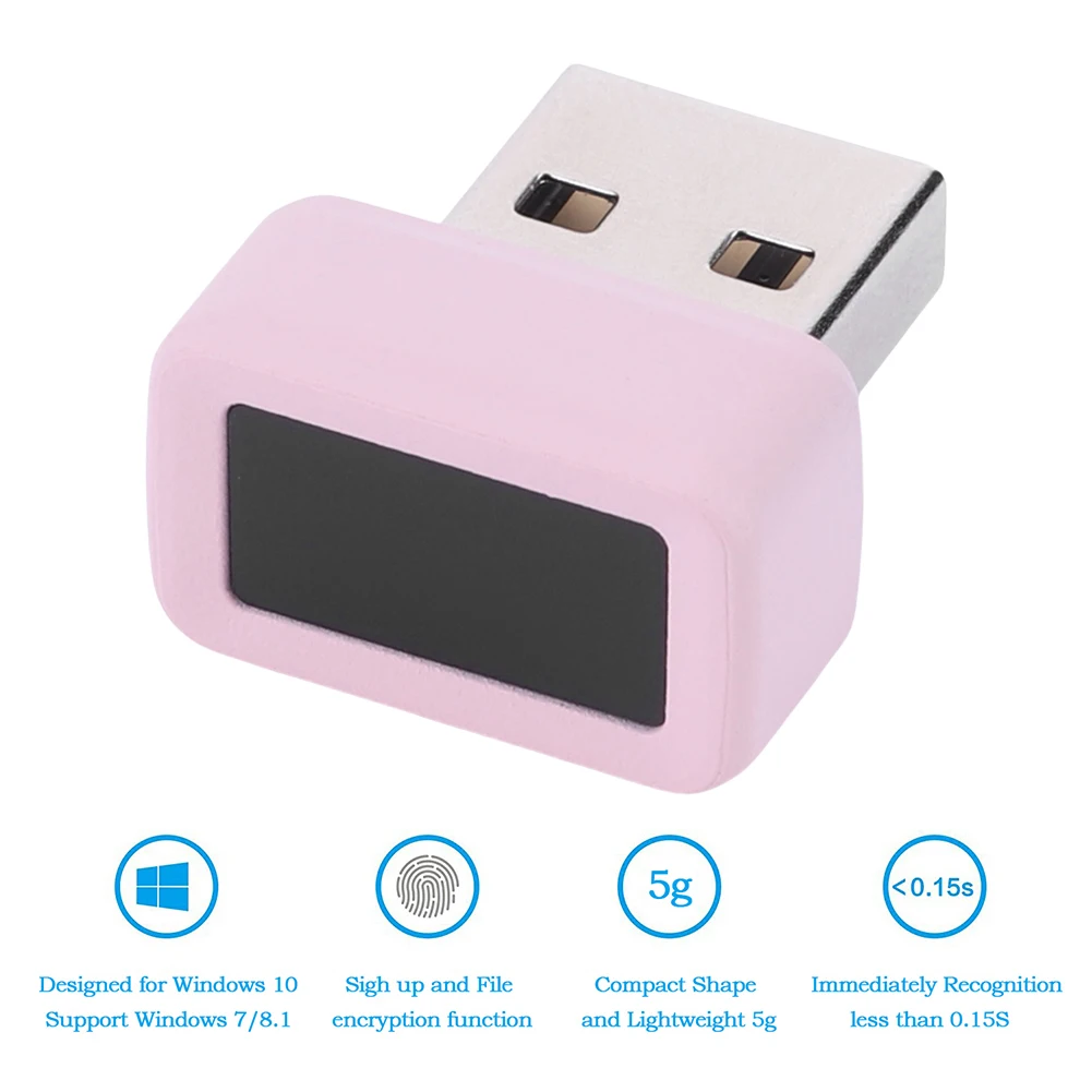 USB Fingerprint Reader For Windows 7/8/10/11 Hello Security Key Dongle FIDO U2F Biometric Scanner Padlock for PC Laptop image 5