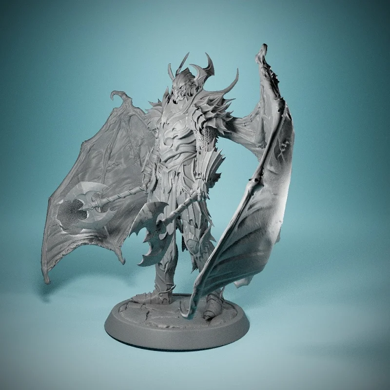 Dravon, Leader of the Night (with winged mask). Dungeons & Dragons 3D Miniaturization, desktop, game room decor