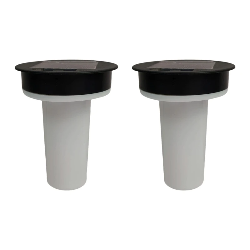 2Pcs Simulation Flame Solar Light Panel Lid Caps Outdoor LED Garden Lamp