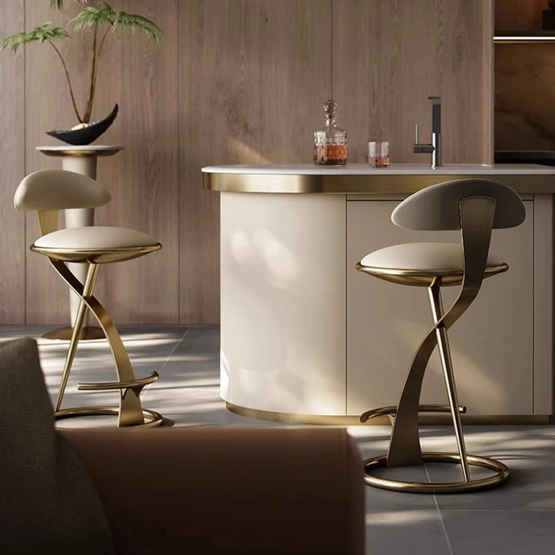 

Nordic Modern Bar Chairs With Back Designer Vanity Living Room Bar Chairs Comfortable Aesthetic Bancos De Bar Trendy Furniture