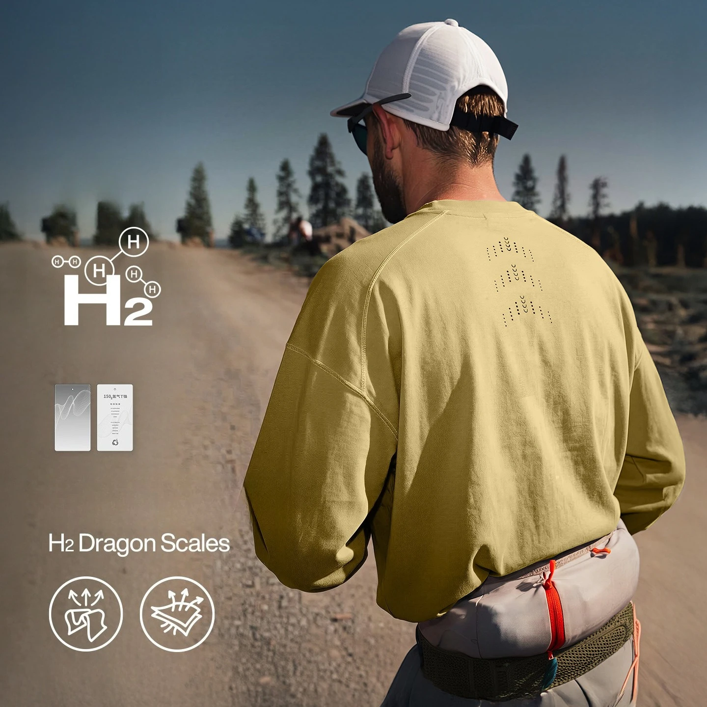 

High-Elastic Lightweight Quick-Dry Unisex 150g Dragon Scale H2 Long Sleeve T-Shirt Running, Fitness Sports Trends Cycling Hiking