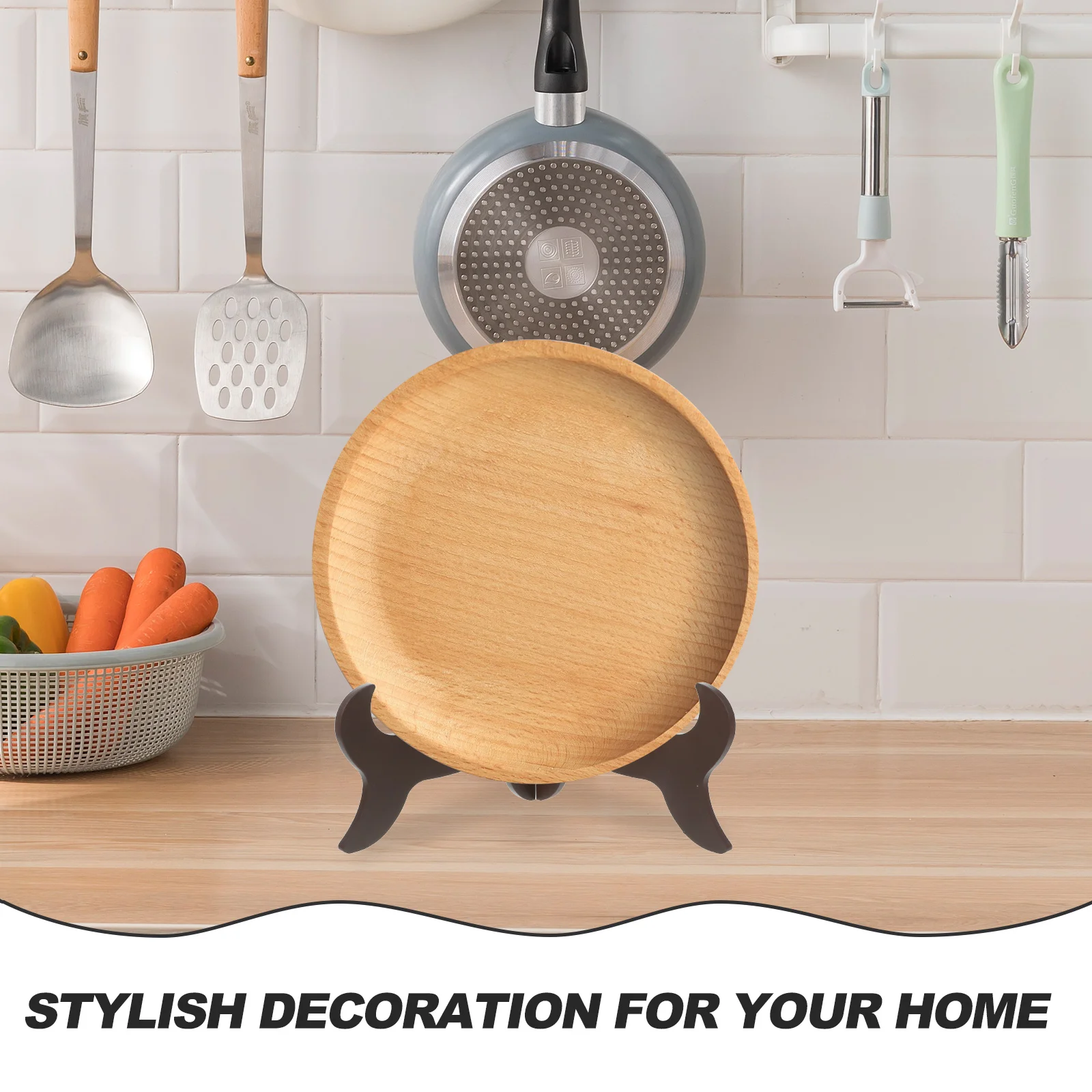 

Curved Wooden Display For Plates Artwork Plate Holder Elegance Home Decor Bowl Rack Tea Cake Stand Wood Easel Storage Rack Books