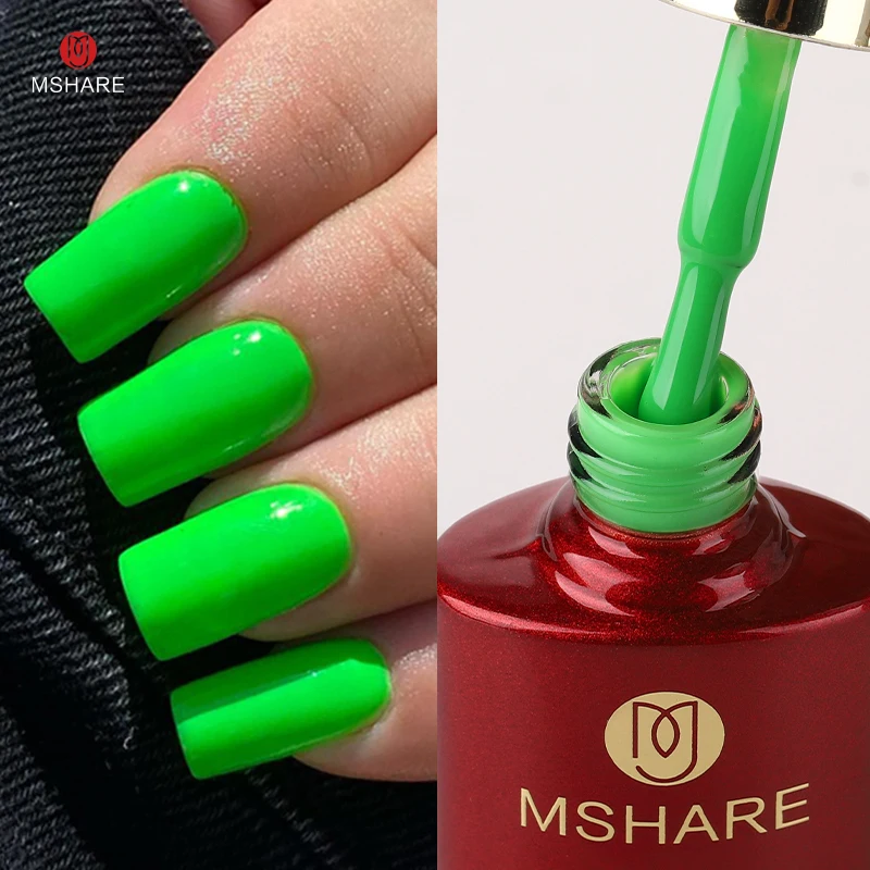 MSHARE 100ml Neon Nail Gel Polish Comic Nails Base in gomma UV Led Nails vernice