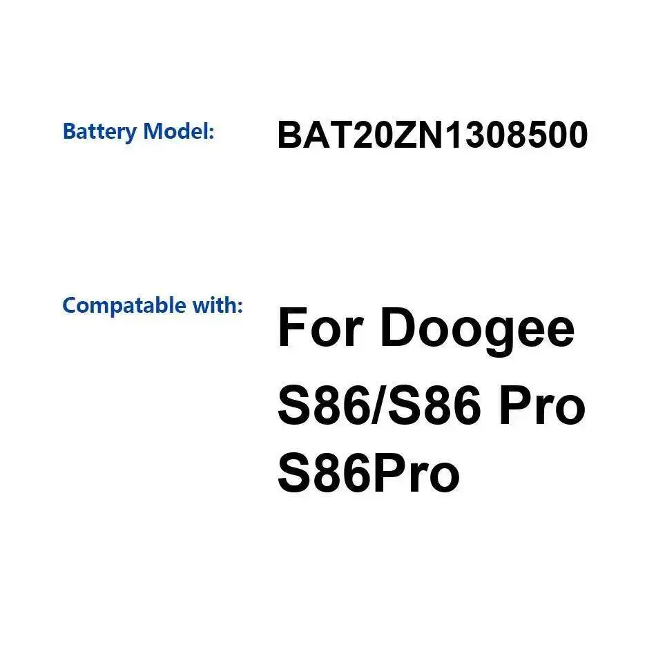 

8500Mah BAT20ZN1308500 Good Low-Temperature Performance Mobile Phone Battery For Doogee S86 Pro