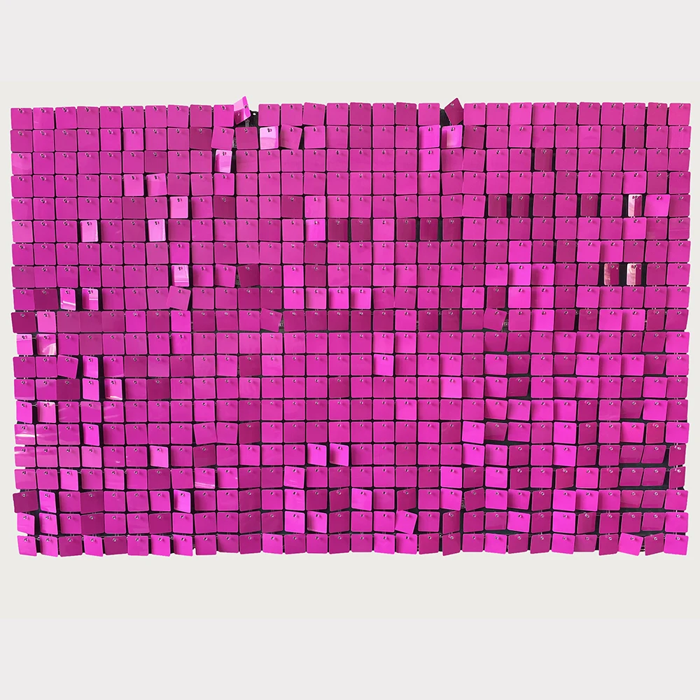 3FTx6FT Shimmer Wall 18Pcs Hot Pink Sequins Panels Shimer Wall Backdrop for Birthday Party Wedding Decorations 90cmX180cm