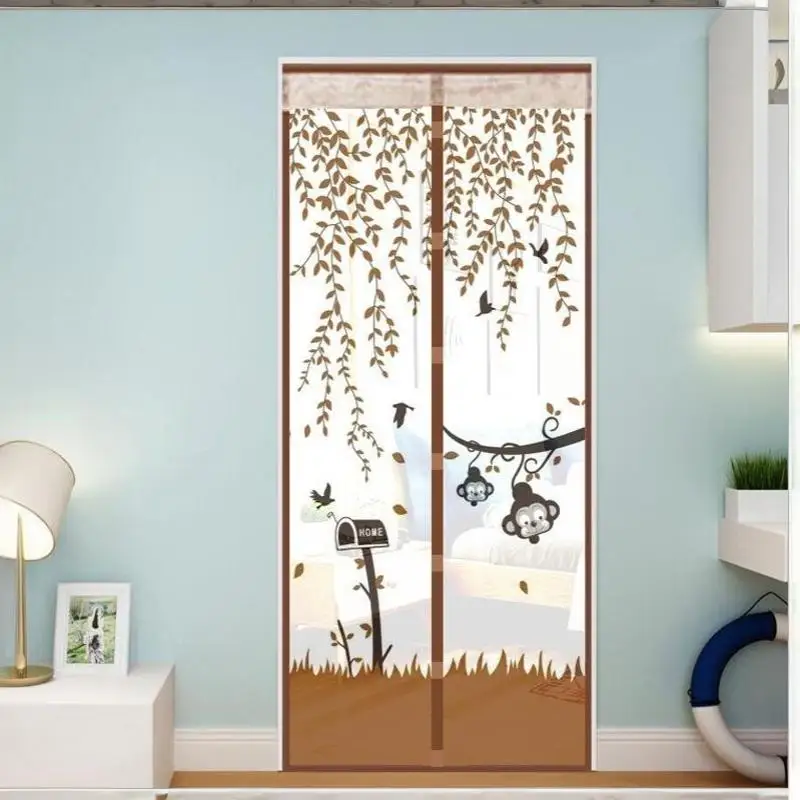 Magnetic Screen Door Mesh Curtain Anti Mosquito Net Punch Free Self Sealing Decorative Door Curtain For Home Entrance