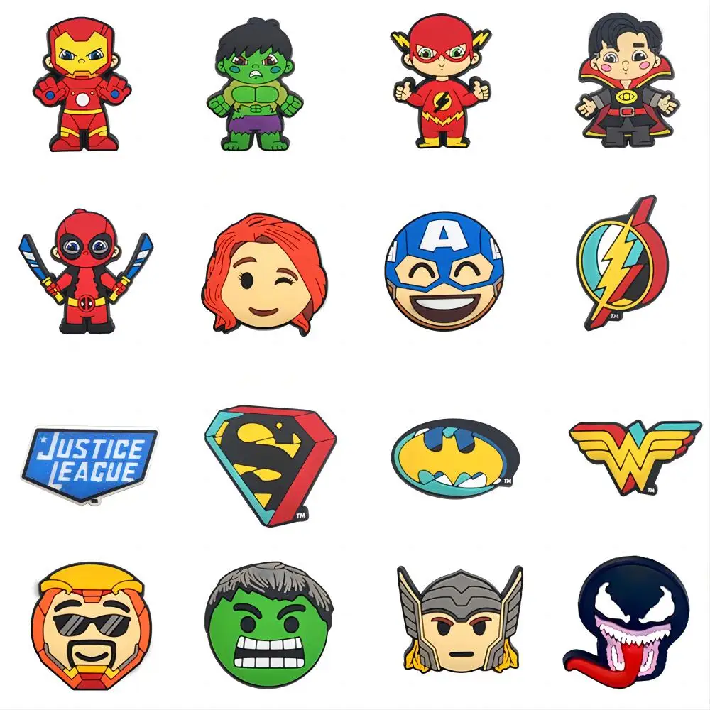 5-28pcs/set Marvel superhero Iron Man Spider-Man Series ​for Shoe Charms Accessories for Classic Clog Shoe Decoration Kids Gifts image 2