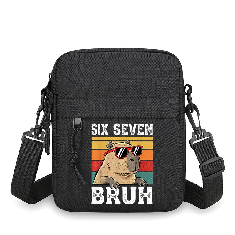 

Маленькая сумка через плечо Six Seven Capybara для мужчин и женщин с рисунком 67, мини-сумка для мобильного телефона, легкая сумка-мессенджер на молнии, подарки
