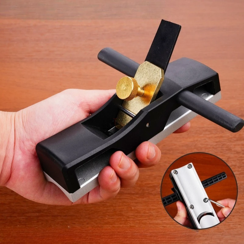 ABS Concave Bottom Hand Push Planer for Round Wooden Stick Making Carpentry Aluminum Alloy Bottom Circular Arc Chamfering Planer