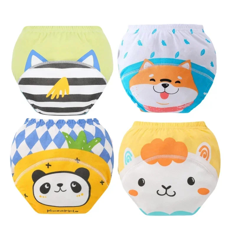 

4PC Boys Girls Diapers Panties Baby Potty Training Pants Children's Cotton Urine-proof Underwear