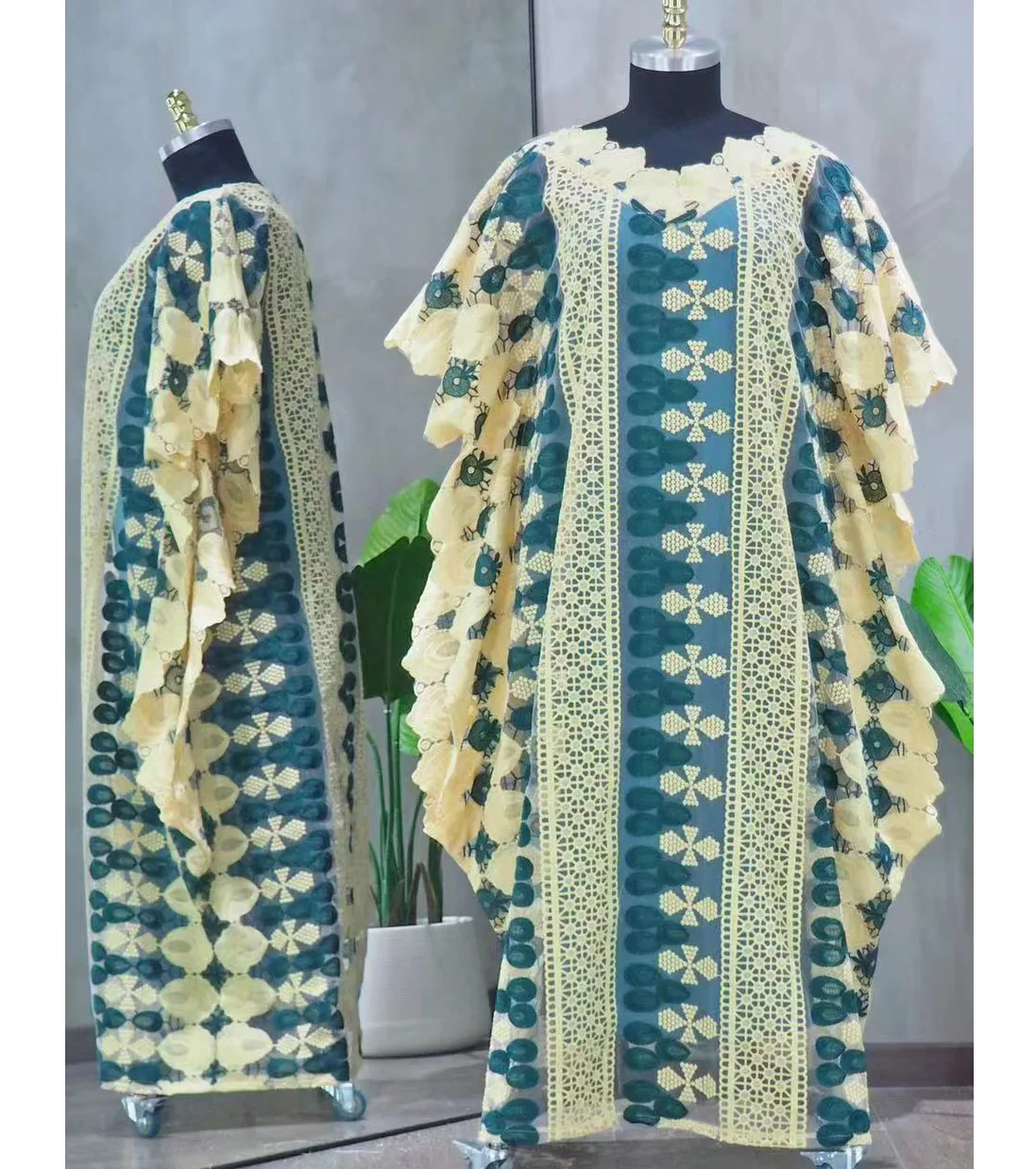 MAMADA L7539 African Women Clothing Dashiki Abaya Stylish Loose Long Evening Maxi Dresses + Inside Skirt Free Size Dancing Party