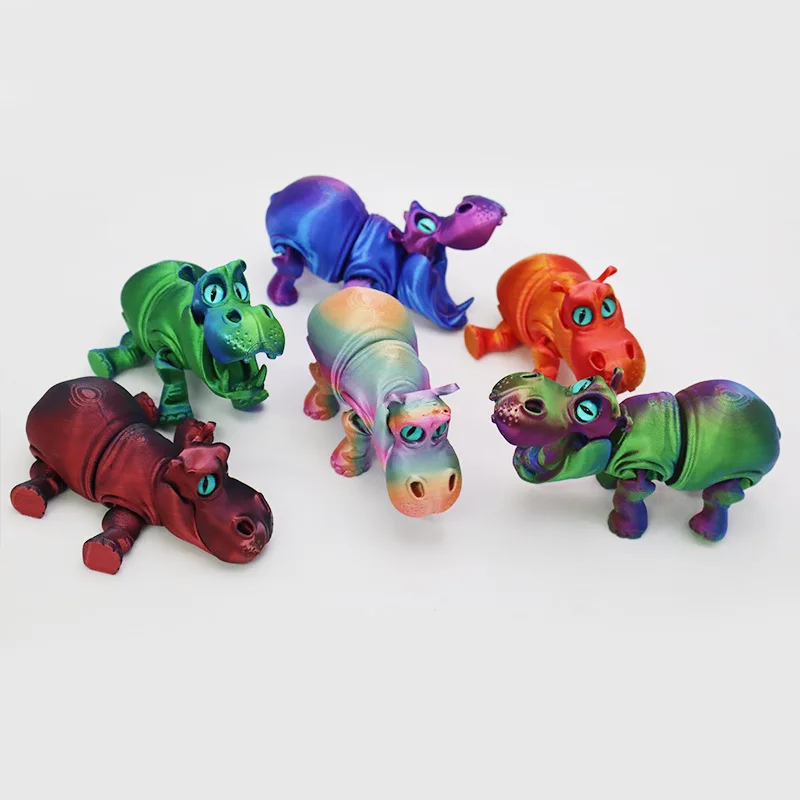 ثلاثية الأبعاد مطبوعة التنين فرس النهر زخرفة سطح المكتب زخرفة ثلاثية الأبعاد الحيوانات المطبوعة المنزل مكتب الحرفية شخصيات مطبوعة هدايا عيد الميلاد #3