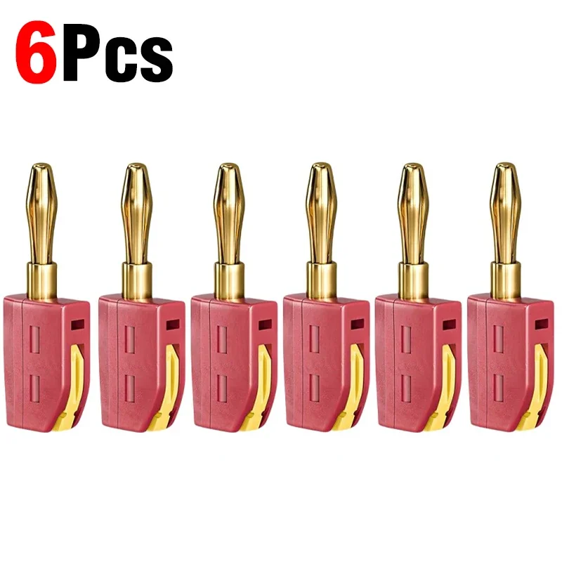 1-6PCS Tragbare 32A 4mm Bananen Stecker Solderless Quick Connect Hohe Strom Vergoldete Anschlüsse audio Kupfer Lautsprecher Verstärker – Detail 7
