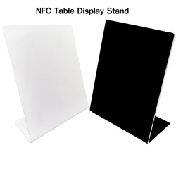 NFC Brand Bracket Stand White/Black 13.56MHz Programmable NT/AG 215 500Bytes Social Media RFID NFC Google Review Stand Display