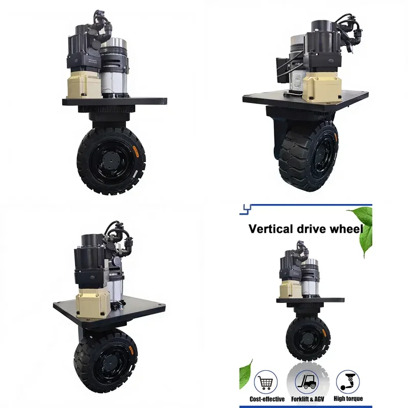 for MDBOT AGV Drive Wheel Solution Heavy Duty 3.5T Max 410mm Rubber Integrated Autonomous Forklift Vertical Steering Wheel