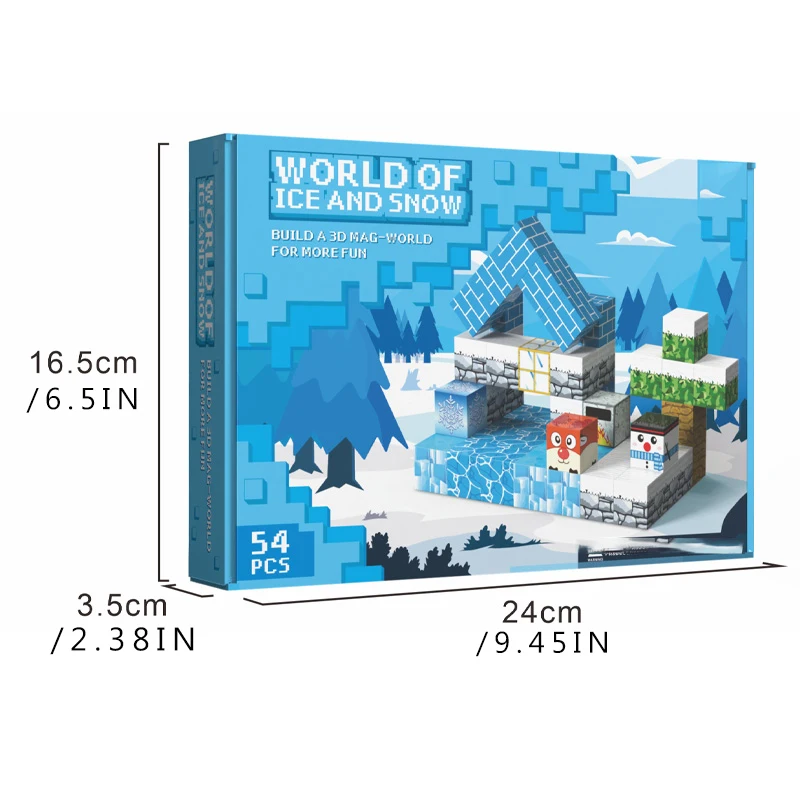 Magnetisch kinderspeelgoed in de ijs- en sneeuwwereld. Denken en praktische vaardigheden oefenen. Cadeaus voor kinderen.