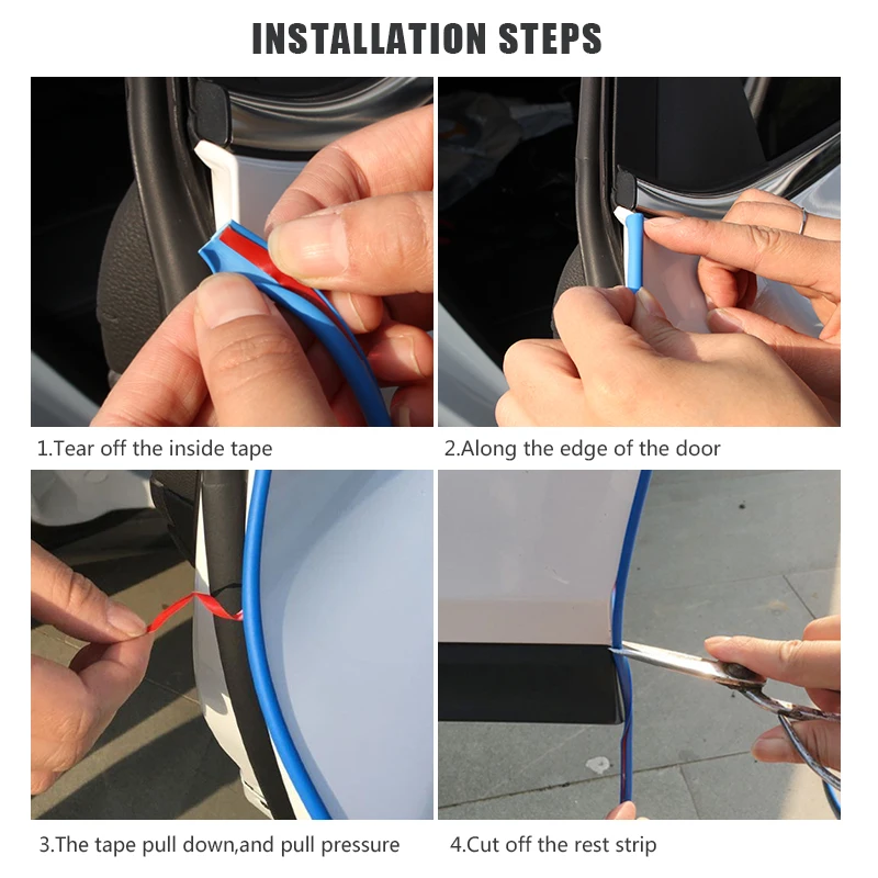 BROSHOO Auto Door Edge Protector Scratch Crash Rubber Strips Stickers For Hyundai Solaris Accent IX35 I20 Equus I30 Car Styling