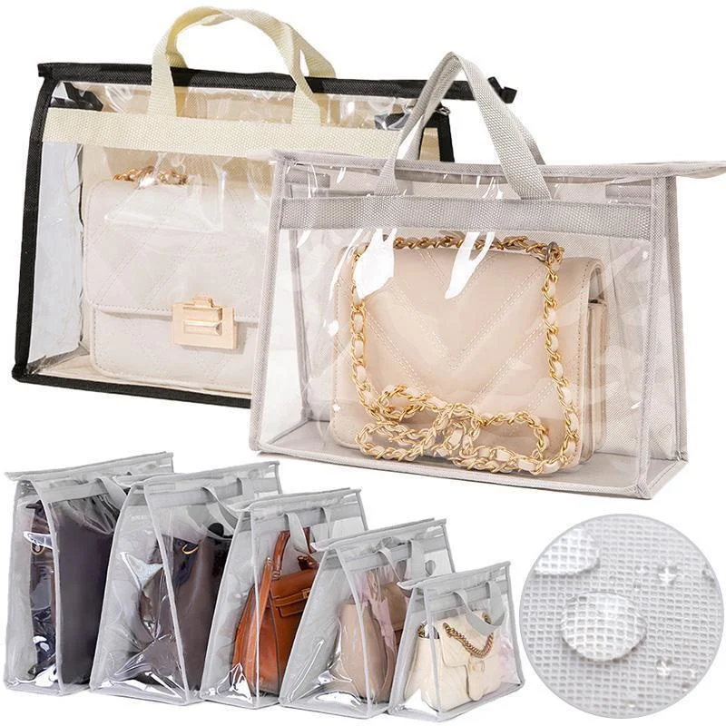 

S-XXL Handbag Dust Bags Clear Purse Storage Organizer for Closet, Zipper Hanging Storage Bag for Handbags