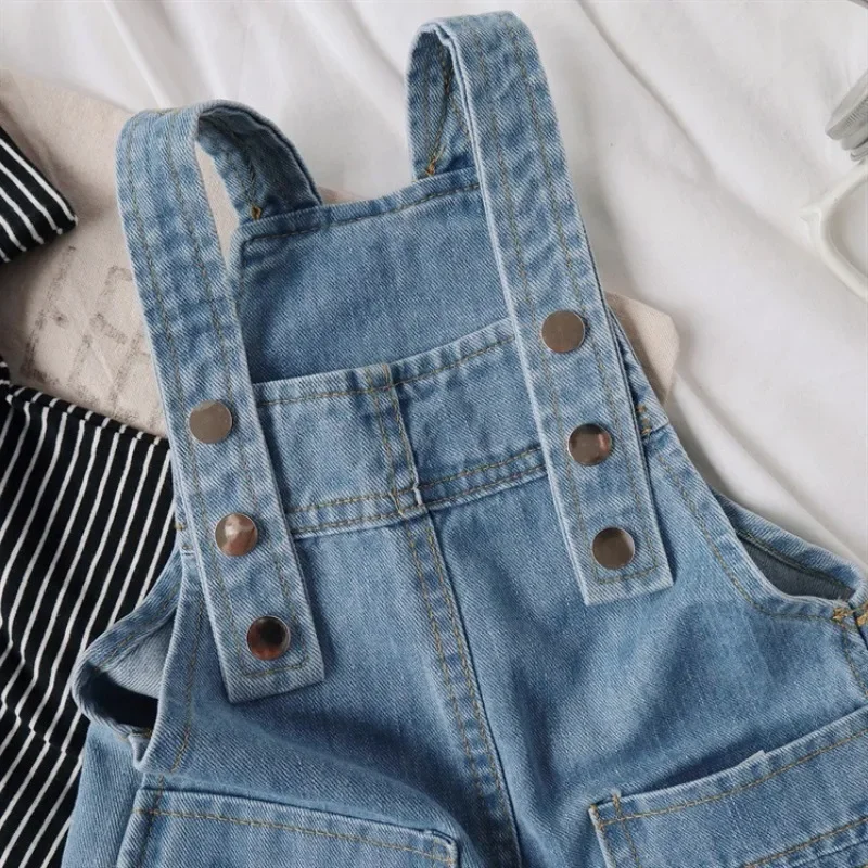 2024 Spring and Summer New Boys' and Girls' with Casual Pants Handsome Trend Baby Denim Pantsuits