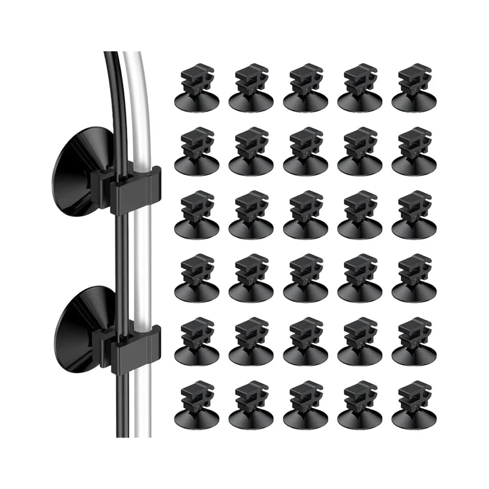 Repositionable Aquarium Suction Clip for Air Line and Submersible Heater Rod Alignment in Maintenance-Friendly Setups