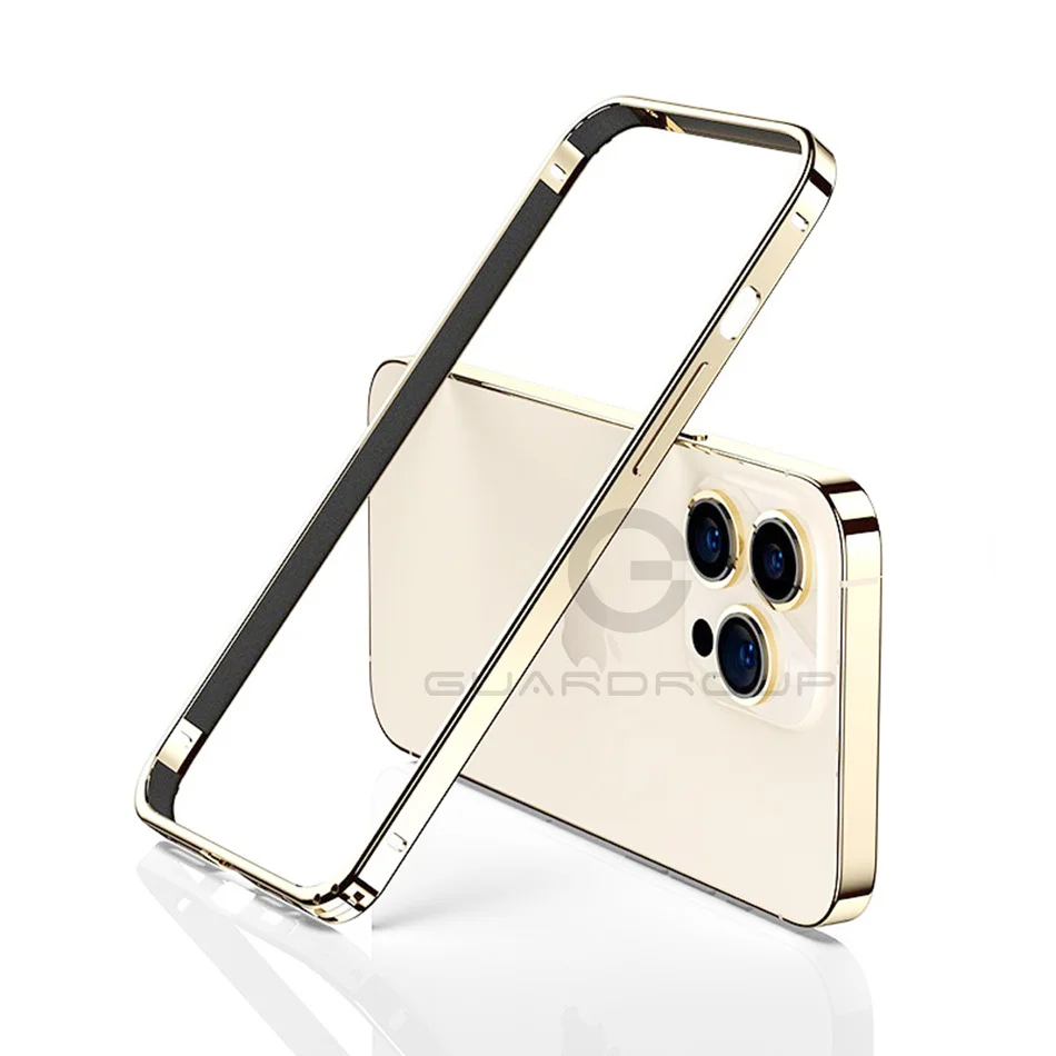 Luxury Light Aluminum Metal Frame For iPhone 12 13 14 Plus 15 16 17 18 Pro Max Bumper Case Thin Alloy Protect Back Accessories